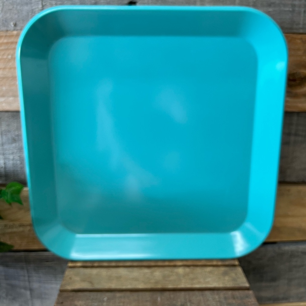 Set of 2 Room Essentials Turquoise Blue Melamine Dinnerware Set - Picture 3 of 5